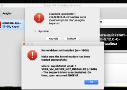 MacOs VirtualBox oturum açma hatası
